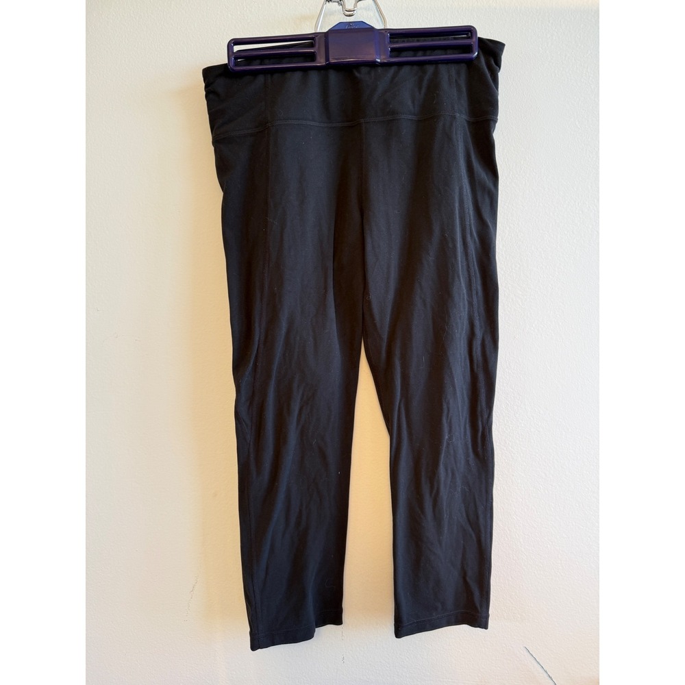 Athleta Womens Black High Rise Cropped Capri Leggings Size M Nylon Lycra Stretch